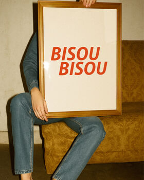 Bisou Bisou French Retro Giclée Art Print, 2 of 4