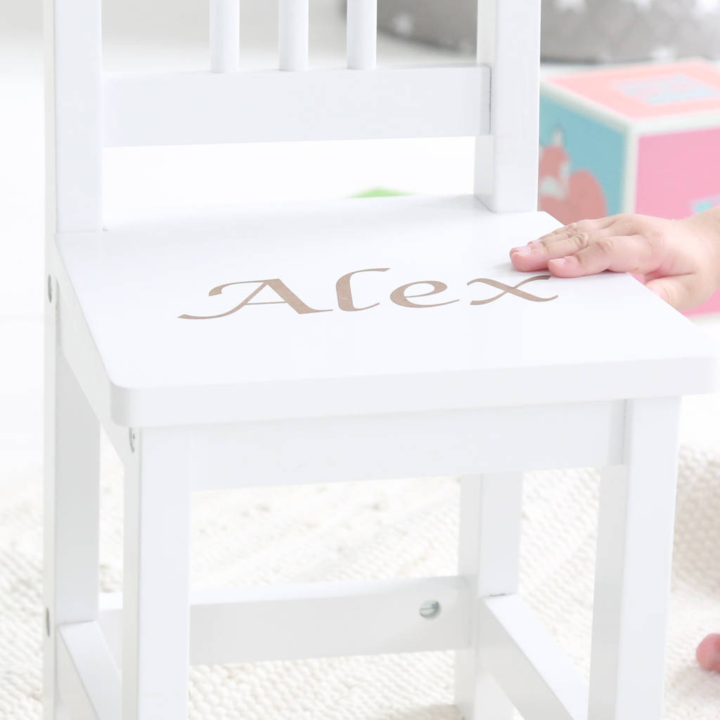 Personalised White Wooden Children's Chair By My 1st Years