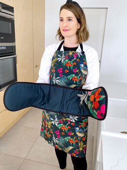 Double Oven Glove Cherry Blossom Navy Floral, 3 of 10