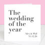 Wedding Of The Year Personalised Wedding Card, thumbnail 1 of 3