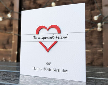Personalised 30th Birthday Card For Friend – Special Elegant Keepsake – Handmade Gift For Friend, Milestone Greeting Card, 4 of 4