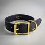 Personalised Dark Blue Leather Dog Collar, thumbnail 2 of 6