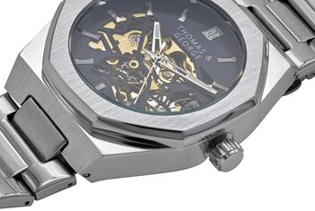 Mens Watch Automatic Skeleton Watch London Silver Edition, 4 of 7