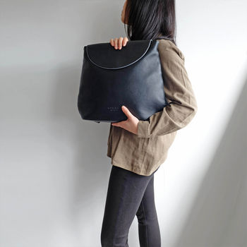 Two Way Black Leather Backpack And Shoulder Bag, 8 of 12