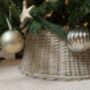 Round Grey Wicker Christmas Tree Surround, thumbnail 6 of 6