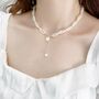 Lucy White Ivory Silver Pearl Drop Jewel Gift Necklace, thumbnail 2 of 7