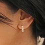 Crystal Triple Star Huggie Hoop Earrings, thumbnail 1 of 12