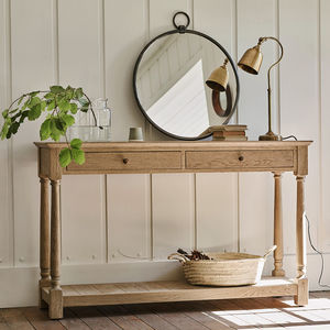 Everett Oak Console Table By Rowen Wren Notonthehighstreet Everett Oak Console Table By Rowen