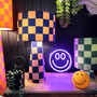 Checkerboard Velvet Lamps In Peach Fuzz, thumbnail 4 of 5