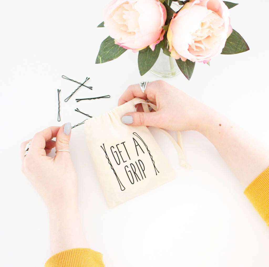 'get A Grip' Essential Hair Grip Bag With Grips By Precious Little Plum