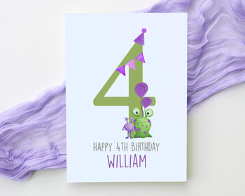 Personalised Children's Birthday Card Monsters, 3 of 4