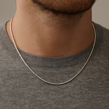 Sterling Silver Medium Snake Chain – 16in To 20in, 4 of 9