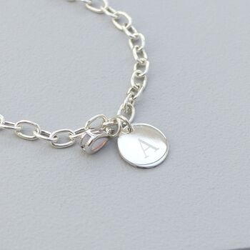 Sterling Silver Personalised Birthstone Charm Bracelet, 2 of 12