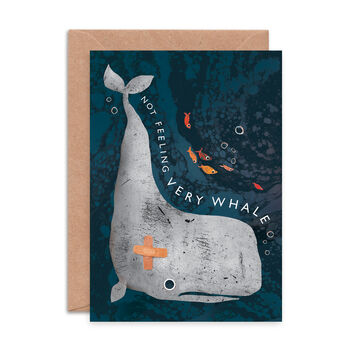 'Not Feeling Very Whale' Greetings Card, 2 of 2