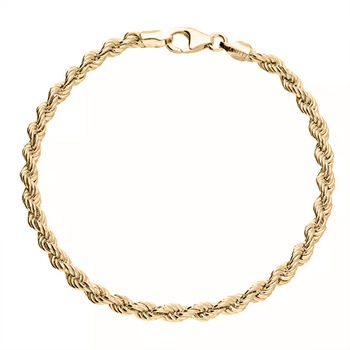 Light 18ct Gold Plated Rope Chain Bracelet, 4 of 8