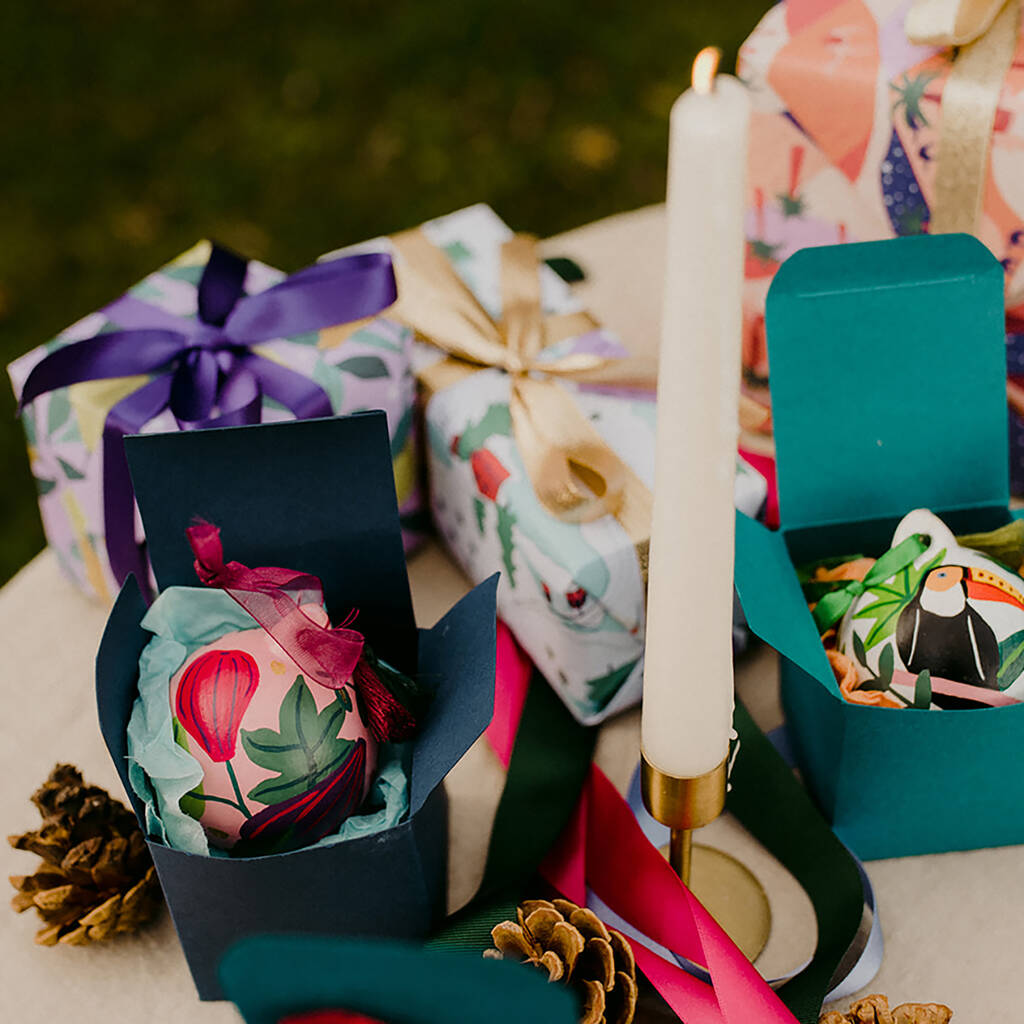 Botanical Fruits Christmas Ceramic Bauble By Laura Barnes