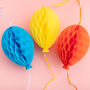 Colourful Balloon Shaped Honeycomb Party Decorations, thumbnail 1 of 3