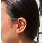 Sterling Silver Hammered Bar Ear Cuff Earrings, thumbnail 2 of 3