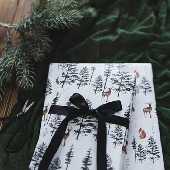 Watercolour Woodland Animals Christmas Gift Wrap Set, 2 of 5