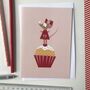Miss Mouse And Cupcake Birthday Card, thumbnail 1 of 4