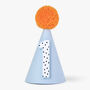 Custom Age Or Letter Blue Polka Dot Party Hat, thumbnail 1 of 6