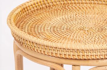 Boho Rattan Eco Friendly Side Table, 4 of 5