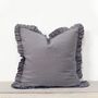 Olivia Large Ruffle Pillow Cushion Pewter Grey, thumbnail 1 of 4