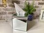Diamante Mirrored Glass Tissue Box Holder – 15cm Cube, thumbnail 1 of 9