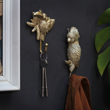 Cockatoo Wall Hooks Gold And White, 8 of 8