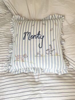 Space Themed Hand Embroidered Childrens Cushion, 5 of 7