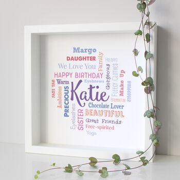 Personalised 60th Birthday Word Art Gift For Her, 7 of 9