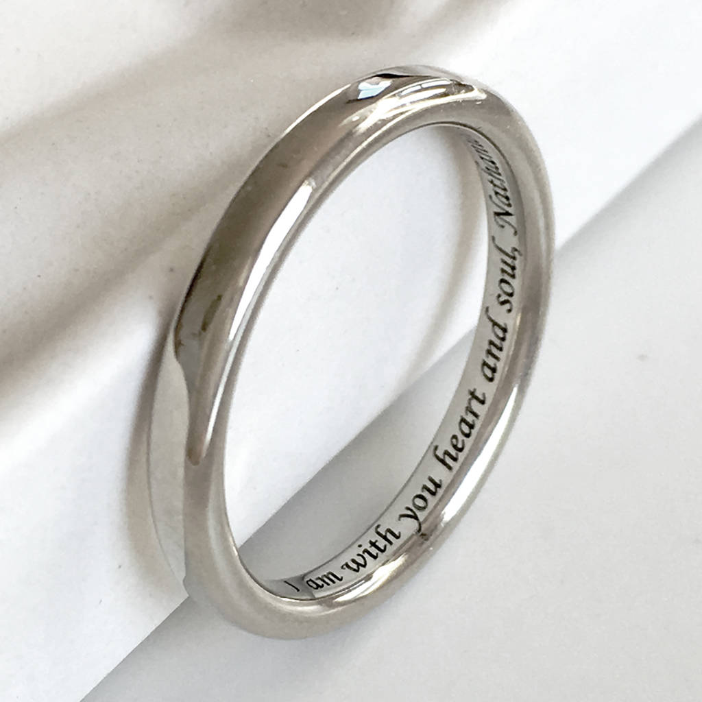 Classic Gold Wedding Ring With Bespoke Engraving, 1 of 4