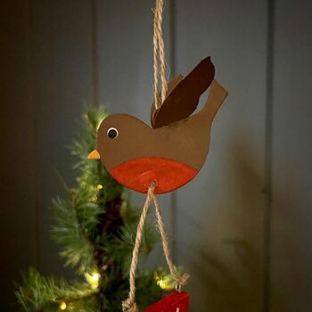 Robin Merry Christmas Hanging Christmas Decoration, 3 of 4