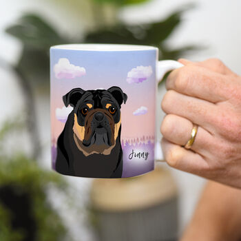 Personalised Dog Mug Gift For Dog Lover Misty Morning, 2 of 9