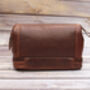 Personalised Leather Toiletry Wash Bag Men's Gift, thumbnail 6 of 10