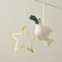 Fair Trade Brass Star Hanging Christmas Decor 3pc Set, thumbnail 5 of 8