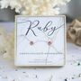 Sterling Silver July Birthstone Earrings – Ruby, thumbnail 1 of 4