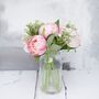 Faux Pink Peony Bouquet In Vase, thumbnail 4 of 5