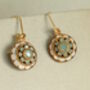 Vintage Art Deco Turquoise Opal Earrings, thumbnail 3 of 8