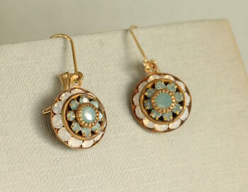Vintage Art Deco Turquoise Opal Earrings, 3 of 8