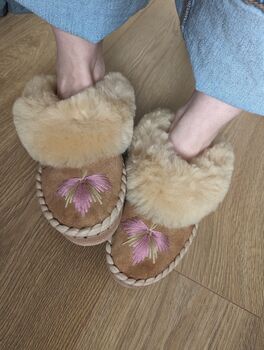 Luxury Sheepskin Mules Pastel Petal, 2 of 11