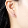 925 Sterling Silver Crescent Moon Stud Earrings, thumbnail 2 of 7