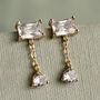 Baguette Rectangle Dangle Stud Earrings, thumbnail 1 of 5