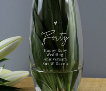 Personalised Engraved Birthday Glass Vase, 2 of 4