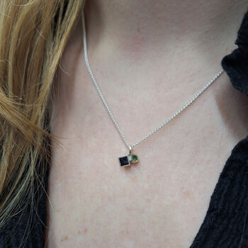 Tresor Two Stone Square Pendant, 7 of 8