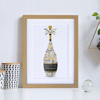 Personalised Retirement Champagne Word Art, 2 of 9