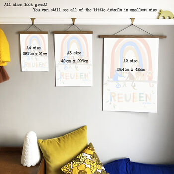 'Life Is Golden' Monkeys With Rainbow Art Print, 4 of 4