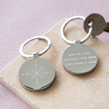 Personalised Father's Day Engraved Compass Keyring, 5 of 6