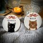 Personalised Christmas Cat And Bow Ceramic Tree Decoration, thumbnail 6 of 7