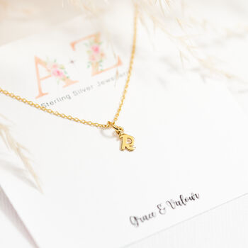 Gold And Silver Initial Necklace In Script Font, 2 of 11